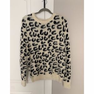 Fuzzy Leopard Sweater